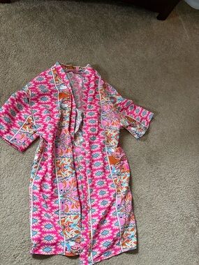 SHEIN Pink Paisley Print Cover-Up